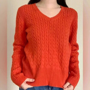 Jcpenney Orange Crew-Neck Plus-Size Sweater 3X